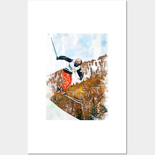 Pro Skier In The Air. For ski lovers Posters and Art